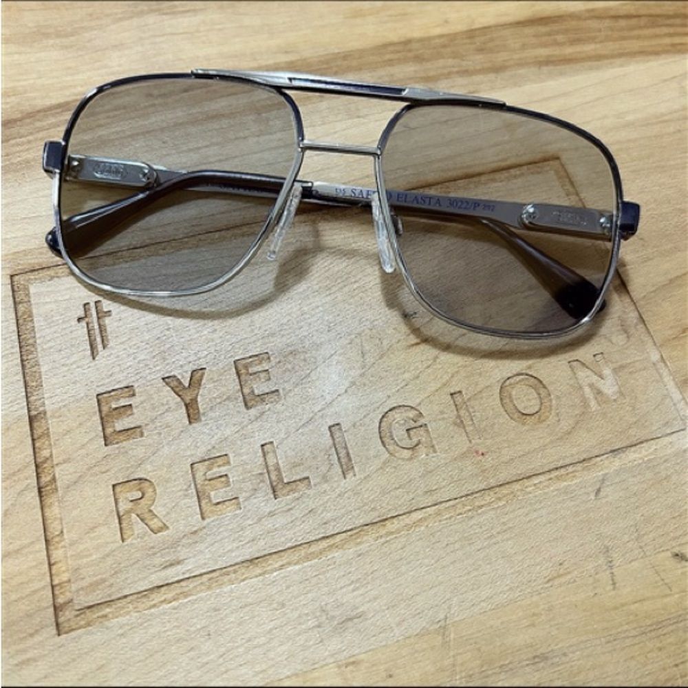 Safilo Elasta 3022 Silver Aviator Glasses